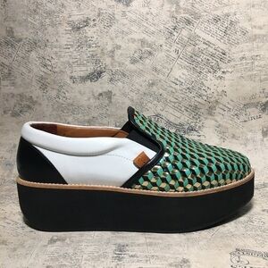 Flamingos Coconut Metallic Platform Sneakers Leather Made Spain Slip On